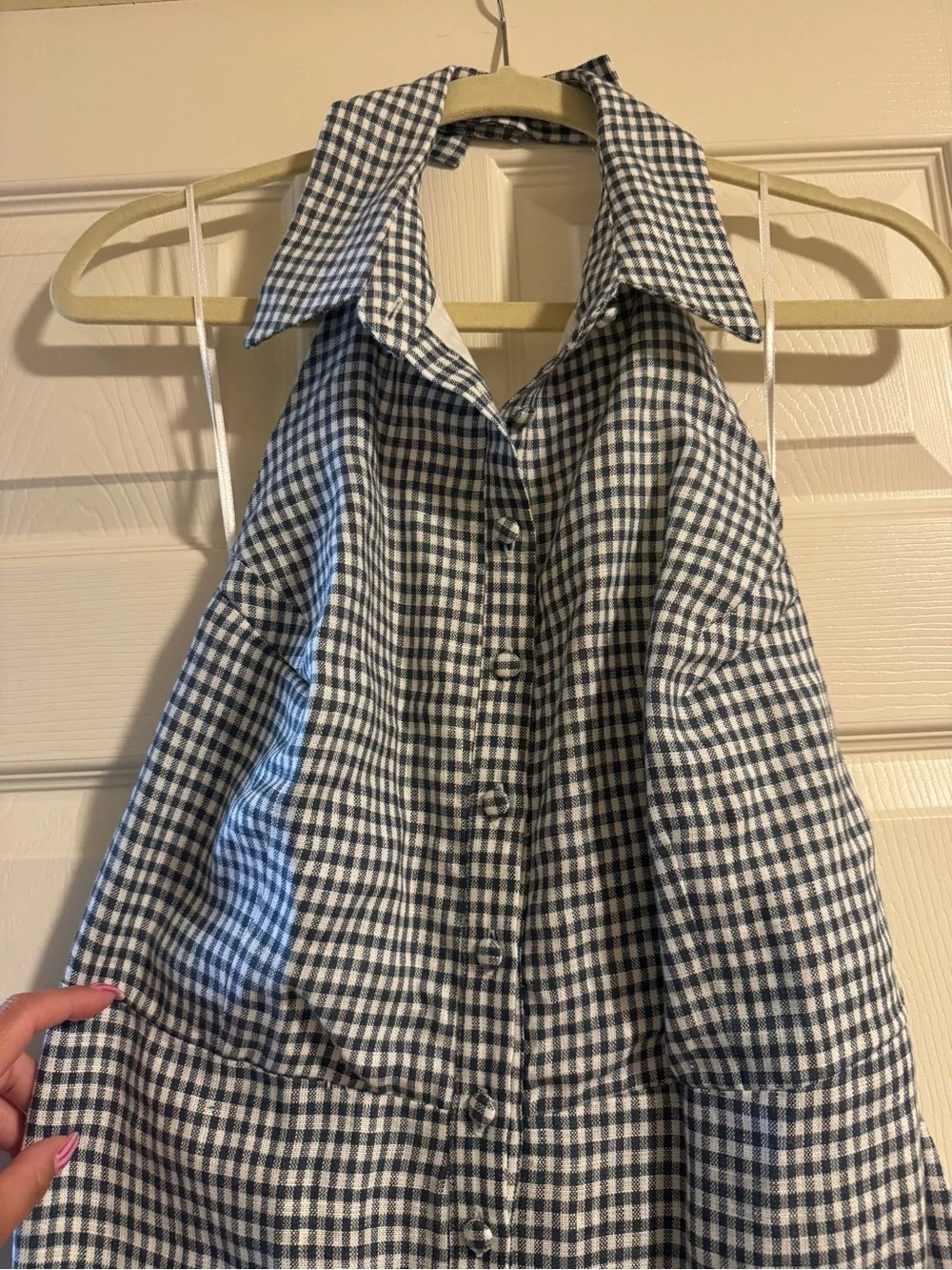Reformation Ryan Linen Gingham Halter Jumpsuit NWT